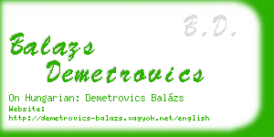 balazs demetrovics business card